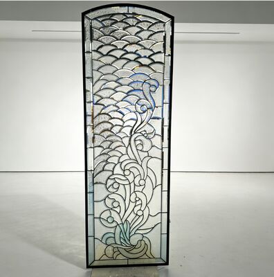 لوحات زجاجية مزخرفة للدوائر المدخلة مع تصميم معقد لأبواب الدخول الأمامية